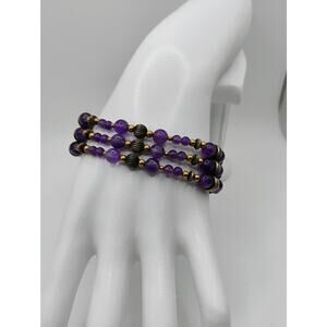 Vintage Shube Signed Amethyst Toggle Bracelet size 6 3/4